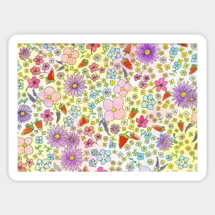 Flowers and Strawberries by Nicole Janes Sticker